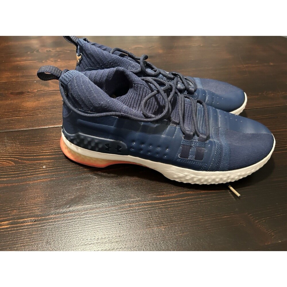 Under Armour Project Rock 1 Shoes Mens 12.5Navy Blue Gym Trainer 3020788-401 EUC